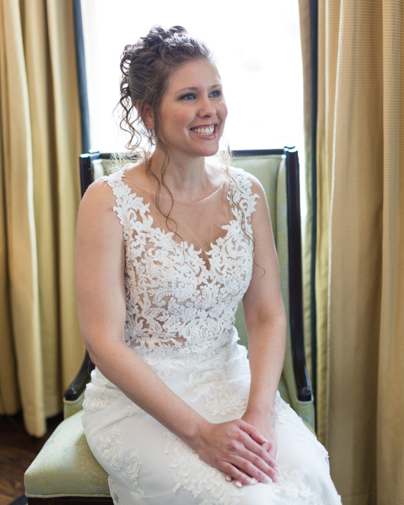 Elegant Bride getting ready at Molly Pitcher Inn in Red Bank, NJ photographed by Laura Billingham Photography