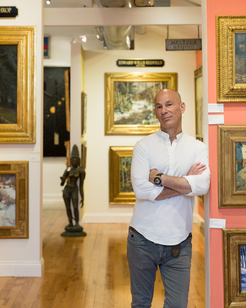 Portrait of Jim Alterman, gallerist at Jim's of Lambertville, author and Pennsylvania Impressionism expert for River Towns Magazine by Laura Billingham Photography