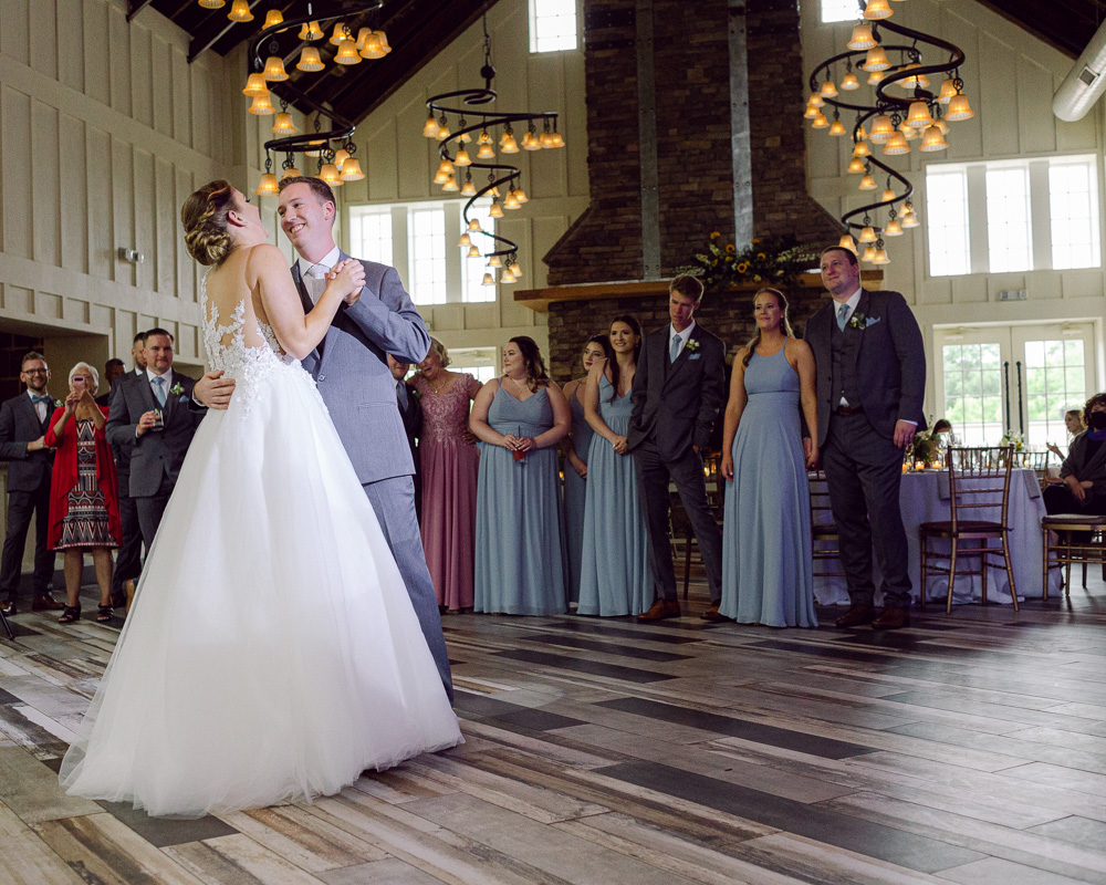 an elegant bride and groom share their first dance in the Coach House at the Ryland Inn in Whitehouse Station, NJ by Laura Billingham Photography