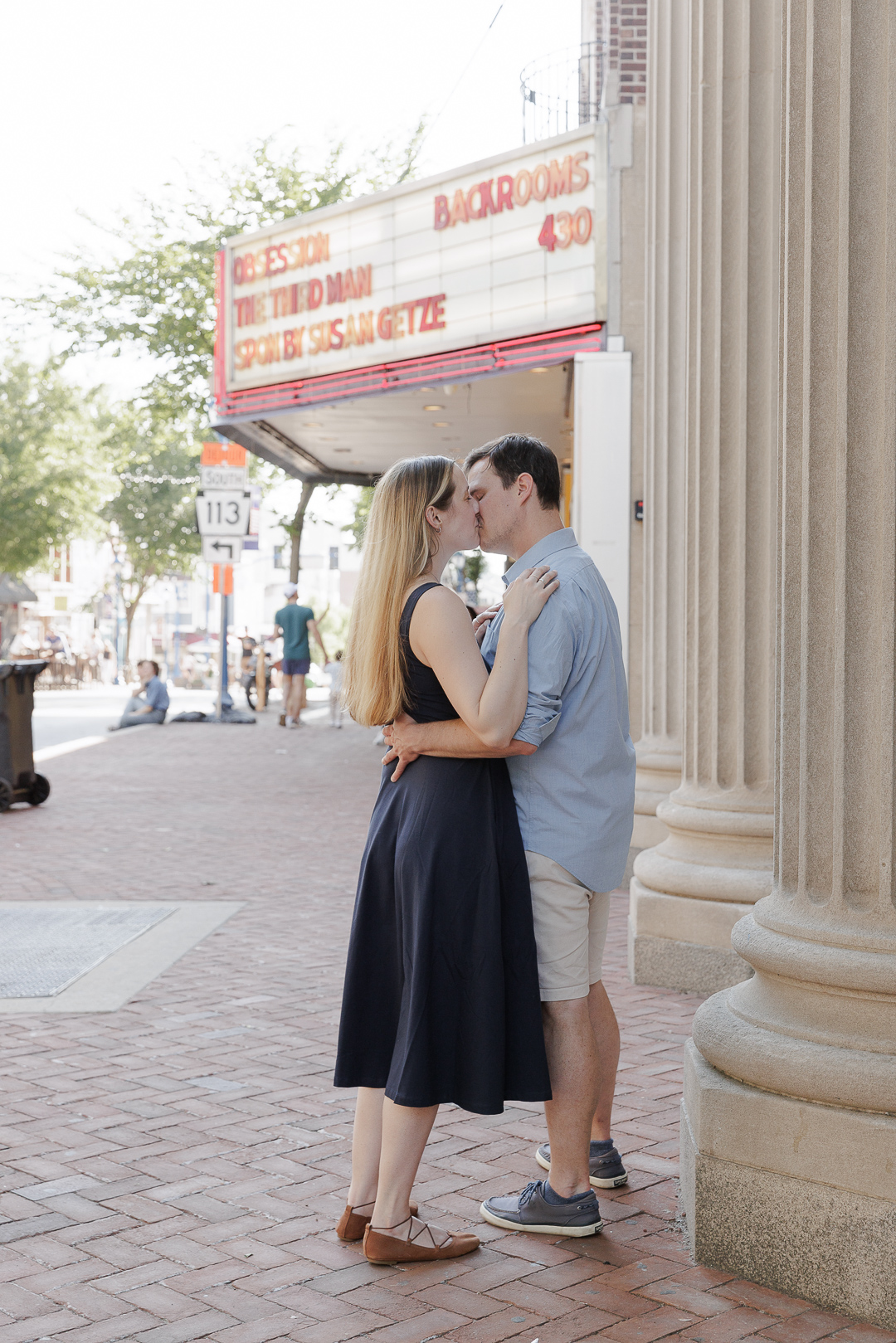 Authentic moment between Selah and Brendan during engagement session photographer's work at meaningful hometown location